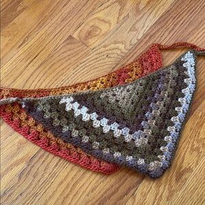 Set of 2 Hand Crocheted Bandanas